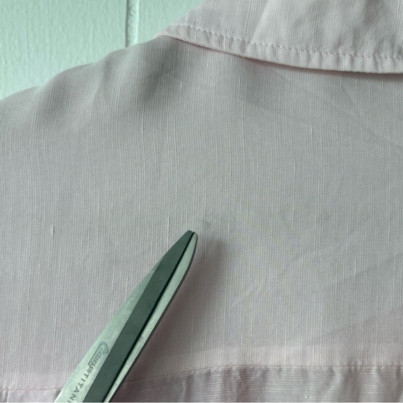 SANDRO Pink Floral Linen Shirt With Embroidery | Size XS - Picture 8 of 10